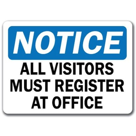 Signmission Safety Sign, 14 in Height, Plastic, Visitors NS-Visitors